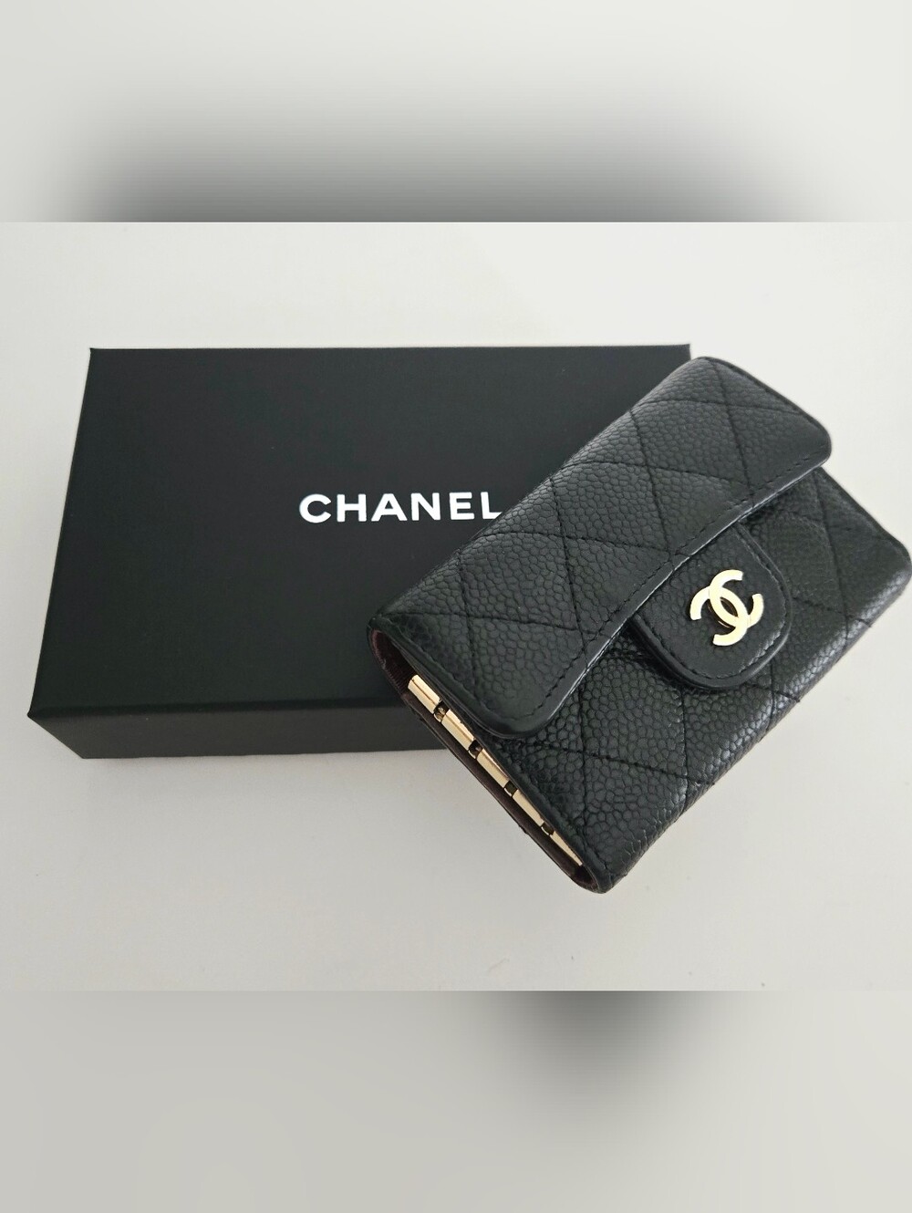 Authentic CHANEL Matelasse Quilted Classic Flap Key Card Holder Wallet Set - Picture 5 of 16